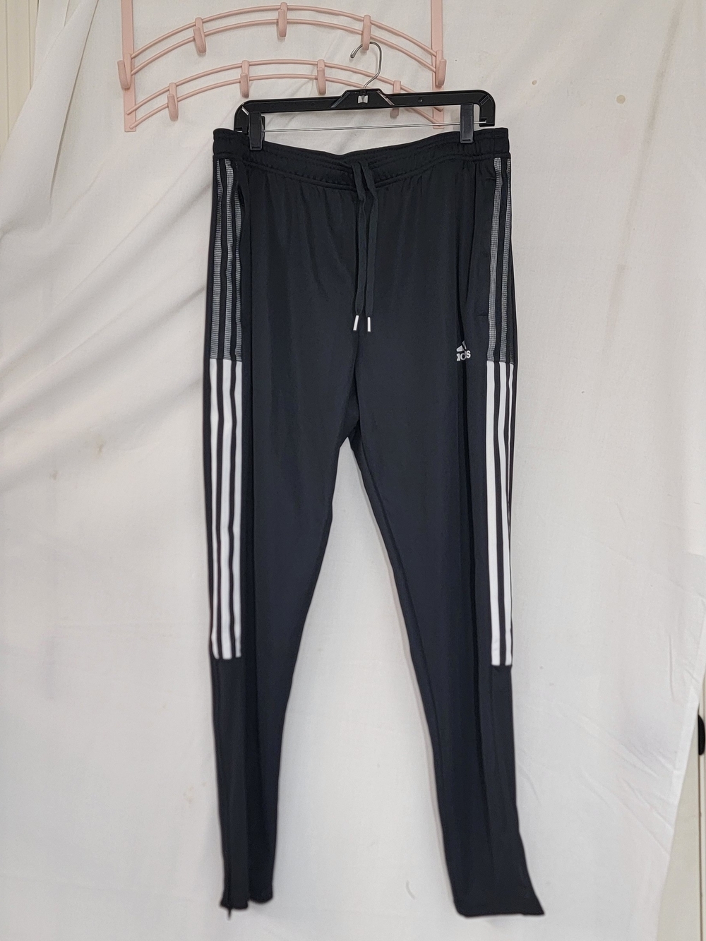 Adidas Kids Black Track Pants with White Stripes